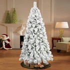 4-9 Foot Snow Flocked Artificial Christmas Tree Full Frosted Pine Tree W  Stand