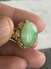 Gold Filled Green Jade Ring Jewelry 8 4 Grams Size Adjustable       