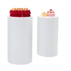 3 Pcs Round Cylinder Pedestal Stand For Wedding Party Display Stand Decor White