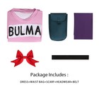 Anime Dragon Ball Bulma Dress Costume Set For Halloween Cosplay Party Outfits