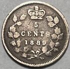 Canada - Queen Victoria - Silver 5 Cents - 1889 - Km-2 - Free Usa S h  