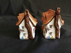 Vintage Pair Of English Ceramic Cottage Pomanders Handpainted Ex cond 