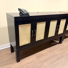 Custom Oak Cane Buffet Credenza Mid-century Sideboard Cabinet 68  Wide
