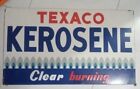 Texaco Keroseen Burning  Porcelain Enamel Metal Sign 24 X 14 Inches Double Side