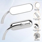 Motorcycle Mini Oval Side Mirrors For Harley Street Glide Road King Softail Dyna