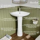 23x19 Inch Corner Vitreous Bathroom Pedestal Sink With Faucet Hole   Overflow