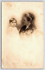 Vintage Real Photo Postcard Old Antique Photograph Woman Lady Dress Baby Child