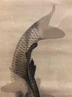 Hanging Scroll Japanese Painting Japan Carp Antique Kakejiku Old Art F211