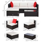 5pc Rattan Wicker Sofa Set Outdoor Patio Garden Sectional Furniture Cushioned