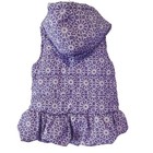 Girls Purple Floral Ruffle Puffer Vest Hooded Bows Heart - Size 4