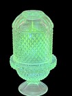 Rare  Viking Clear Uv Reactive Diamond Point Fairy Lamp Glows 
