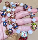 Gorgeous Vintage Venetian Art Glass Wedding Cake   Opalescent Bead Necklace