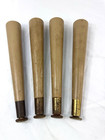 Vtg Mcm Wooden Retro Table Legs 10 5    Screw In Set Of 4 Wood Tapered Brass Frshp