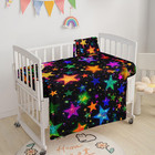 Crib Bedding Set 3pcs Nursery Colorful Stars Printed Crib Bedding Set with Comfo