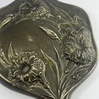 Art Nouveau Hand Mirror Heavy Floral Repousse Silverplate Vanity Vintage