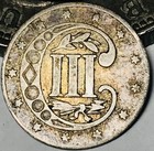 1858 Three Cent Silver Piece Trime 3c Type 2 Ungraded Us Coin Cc30324