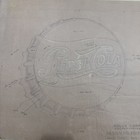 Vintage 1956 Kolux Corp Pepsi Bottle Cap Sign Blue Print Drawing Print