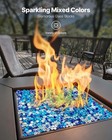 Vevor 10lbs Fire Glass 3 4-inch Fireplace Glass Rocks Cobalt Blue Caribbean