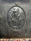 Antique Cast Iron Fireplace Grate Cover Surround Ornate Victorian Furnace C1890