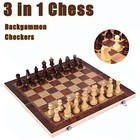 Chess Set  Folding Storage Wooden Chess Board Sets  17  Wooden 17x17 Inches