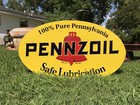 Antique Vintage Old Style Pennzoil Sign 40 