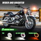 4 5   Round Led Fog Lights Drl Lamp Turn Signal Red Demon Eyes For Electra Glide