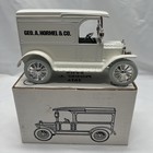 Ertl Diecast Bank 1917 Ford Model T Van Geo A Hormel   Co White Truck Made Usa