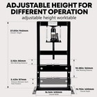 6-ton Hydraulic H-frame Shop Press With Adjustable Worktable   Press Plates