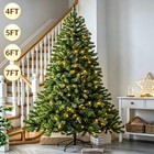 Green Christmas Tree With Led Lights 4 5 6 7ft Bushy Xmas Spruce Home Decoration