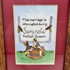 Vtg 1996 Framed Art Print Marriage Interrupted Seminole Football Patsy Moore Fsu