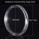 100 Pcs 40 6mm Clear Round Coin Capsules Plastic Coin Holders With Storage Box