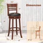 Set Of 4 Bar Stools Swivel Bar Height Dining Chairs With Backrests   Footrests