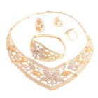 New Gold Plated Metal Necklace Bracelet Earring Set Mks283-gld