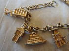 Vintage Gold Tone Disney Theme Park Chunky Charm Bracelet