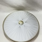 Vintage Mgm Starburst Saucer Frosted Glass And Brass Ceiling Light Fixture
