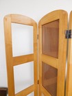 Used 68  Tall 6ft Room Divider Screen 3 Wood Panel W 15 Picture Frame Sections