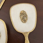 Vintage Vanity Set Of 3 Hollywood Regency Mcm Gold   White