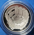 2014 P Baseball Hall Of Fame Proof Silver Dollar Hof Curved Coin Box Coa