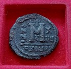 Maurice Tiberius  582-602     Follis Theup Year 17 Facing Bust M