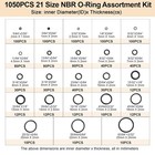 1050pcs O-ring Assortment Kit   21 Metric Sizes For Car Repair  Faucet  Air  Gas