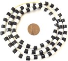  Fine Vintage Czech Bohemian Glass Black   White African Trade Beads 