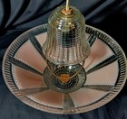Vintage 1930-40s Art Deco Pink One Bulb Bedroom Foyer Hall Hanging Fixture