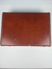 Vintage Samsonite Faux Leather Suitcase Brown Travel Luggage Hard Shell No Key