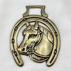 Brass Horse Medallion Antique English Traditional Head Bridle Large Show Harness