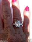 5 Carat Cubic Zirconia Engagement Ring Oval W baguettes Sterling Silver  925