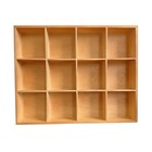 Vintage Wooden Organizer Box 13 4x10 6x2 Inch 12 Compartments Vintage Color