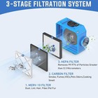 Hepa 500cfm Air Scrubber Negative Hepa Air Purifier Air Filter System Home Blue