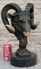 Rare Detailed Ram Bust  Cabin Decor Hand Made Bronze Sculpture Home Decor