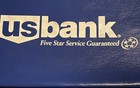 Vintage Vinyl Us Bank Blue Money Bag W  Zip Closure - 10 1 2    X 5 1 2   