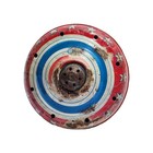 Vintage Spinning Top Tin Wooden Handle Lithograph Toy  Puppy Not Included